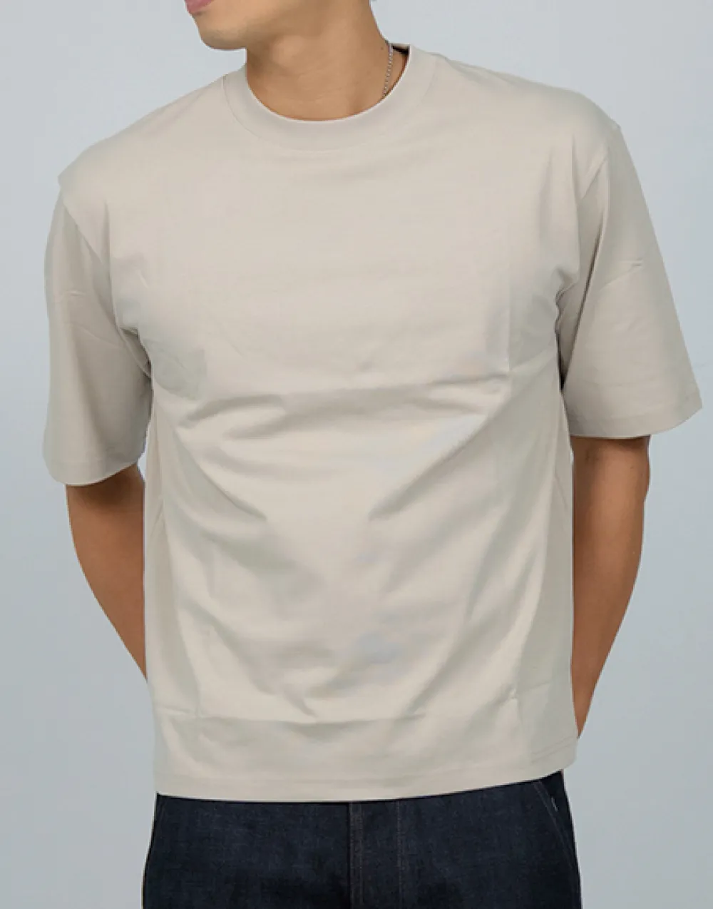 Relaxed Mid Sleeve Drop Shoulder T-Shirt