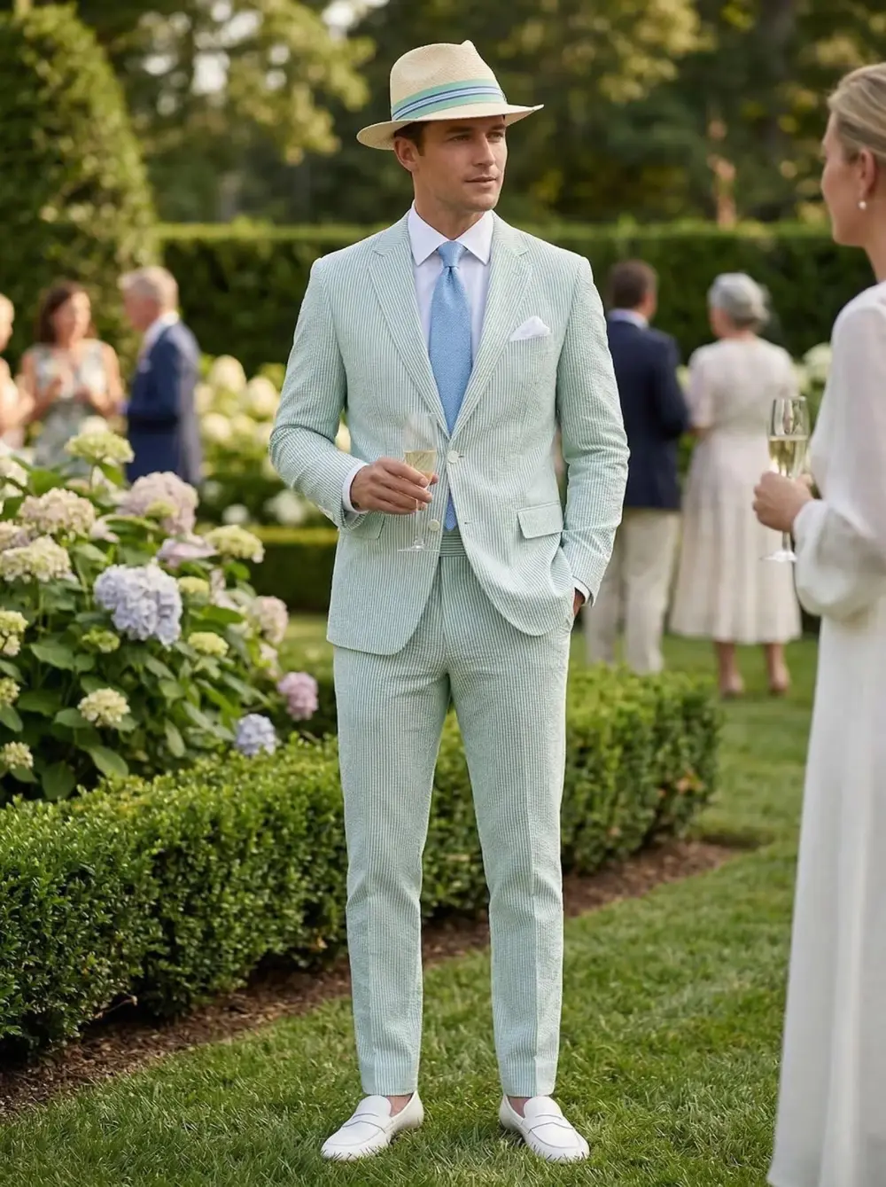 🔥Men's 2-Piece Seersucker Suits Classic Jacket & Trousers