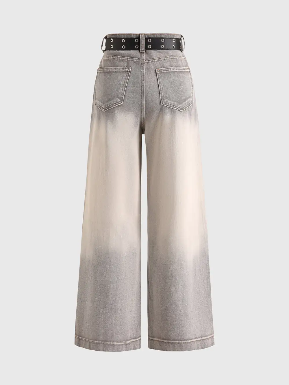 Wide-Leg Rhinestone-Detail Jeans