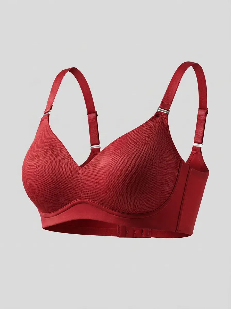 Women's Full-Coverage Wireless Seamless Mesh-Panel Bra