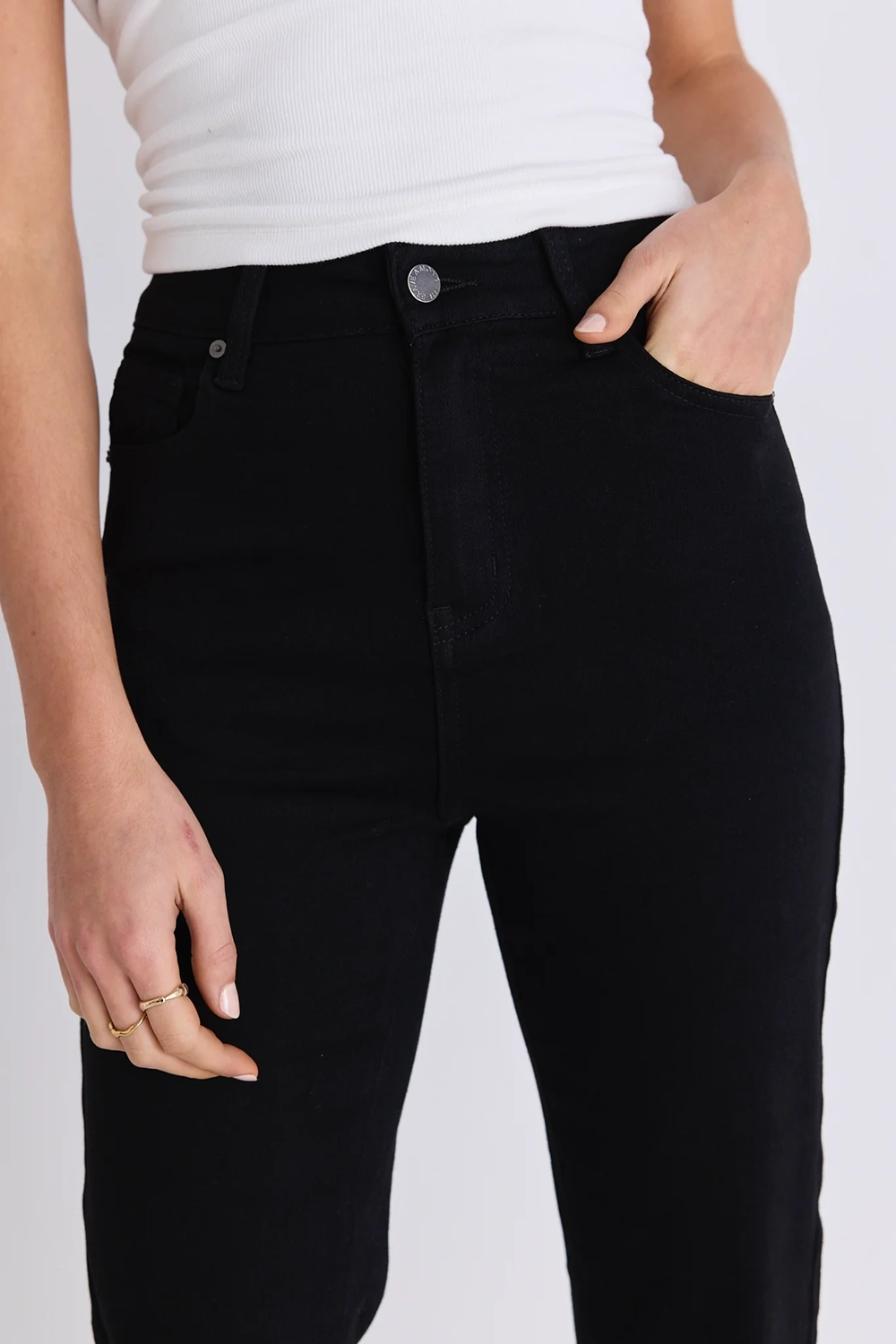 Black High - Waist Straight Jeans