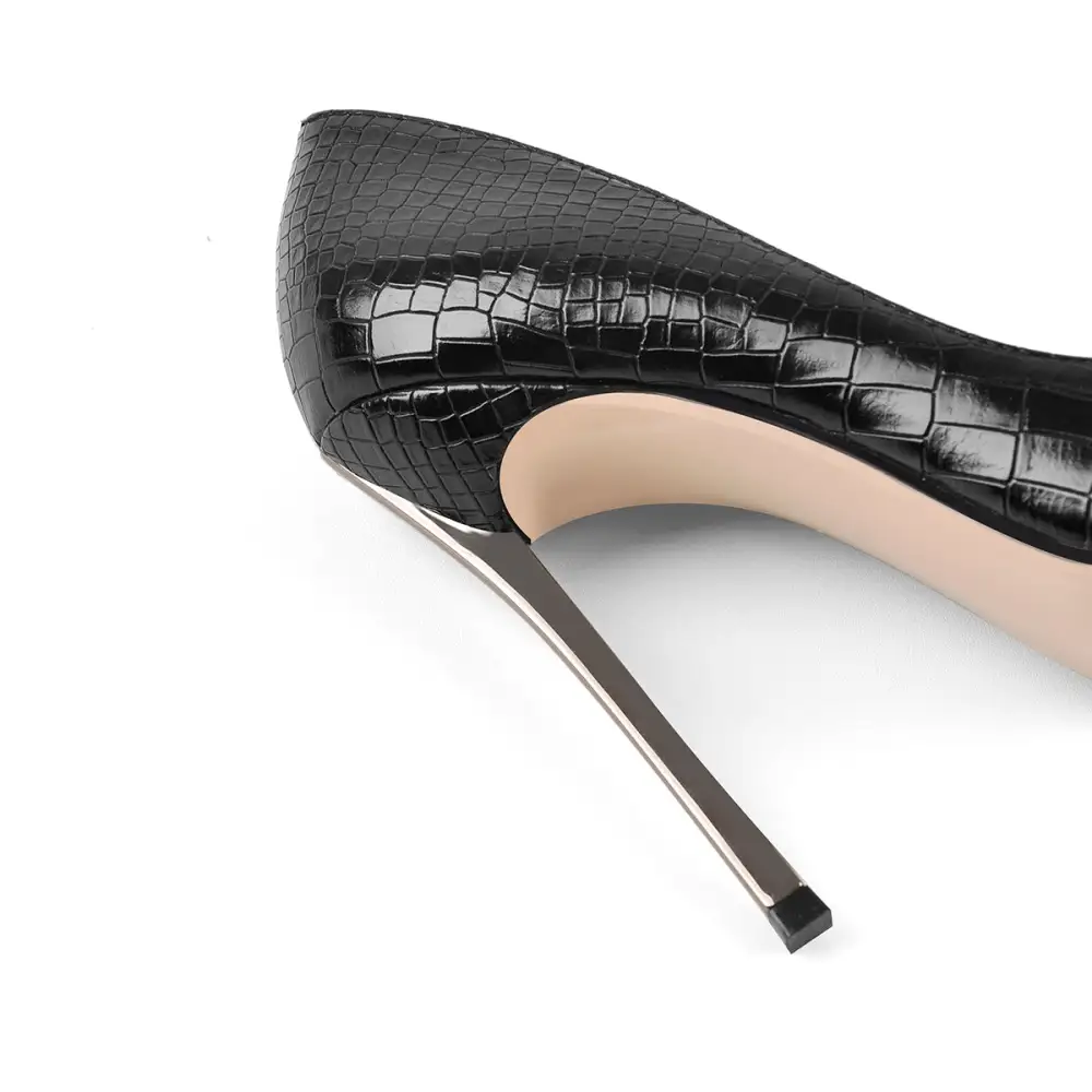 Modern Pointed Toe Metal Heel Pumps