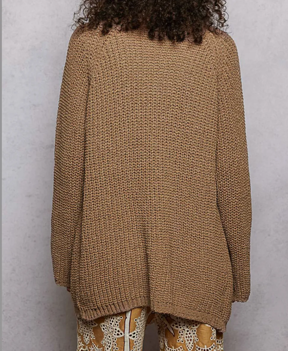 Long Sleeve Relaxed Open Cardigan