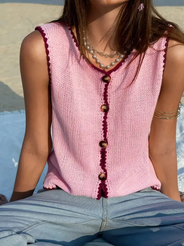 Button Down Sweater Vest