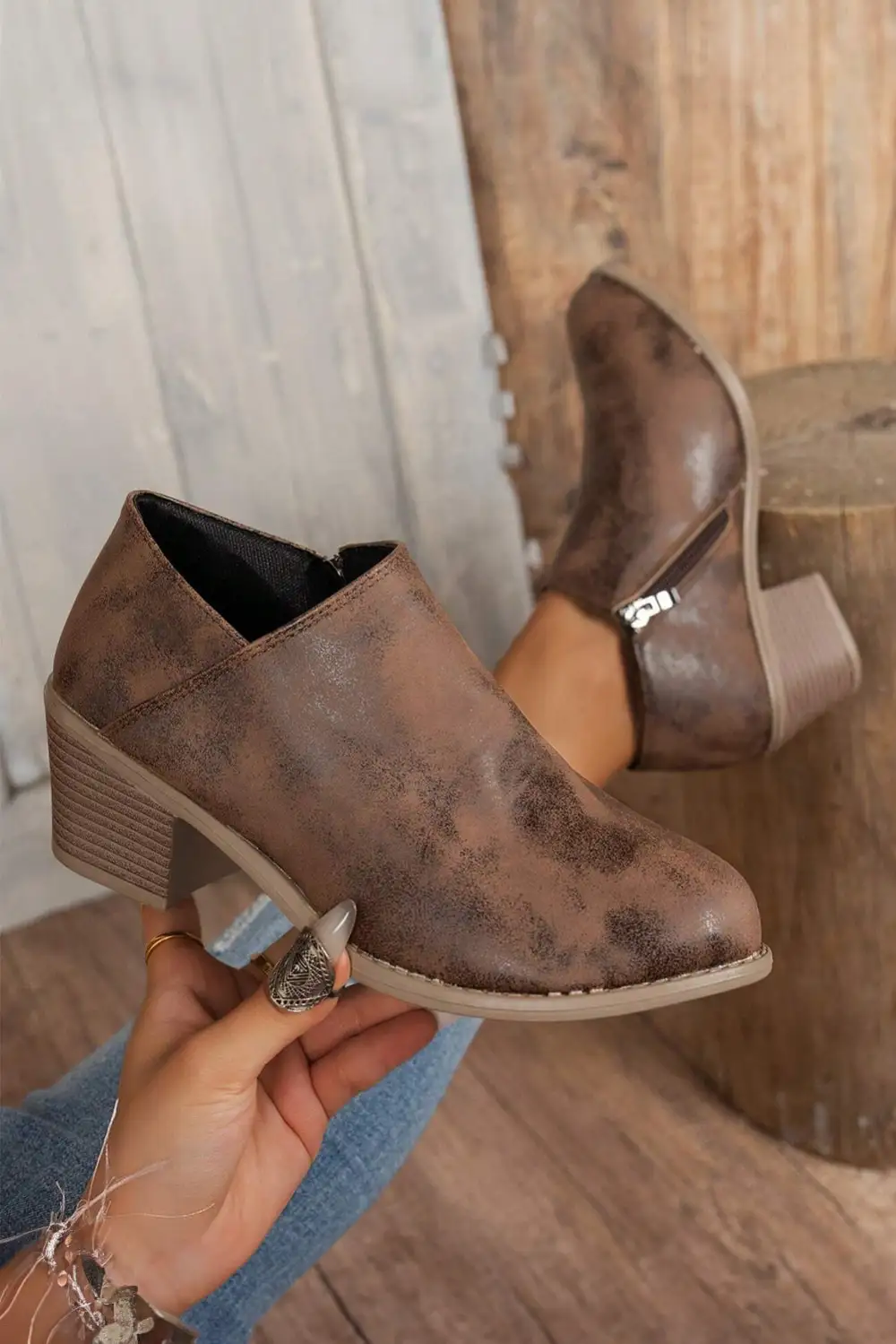 Faux Suede Casual Ankle Boots