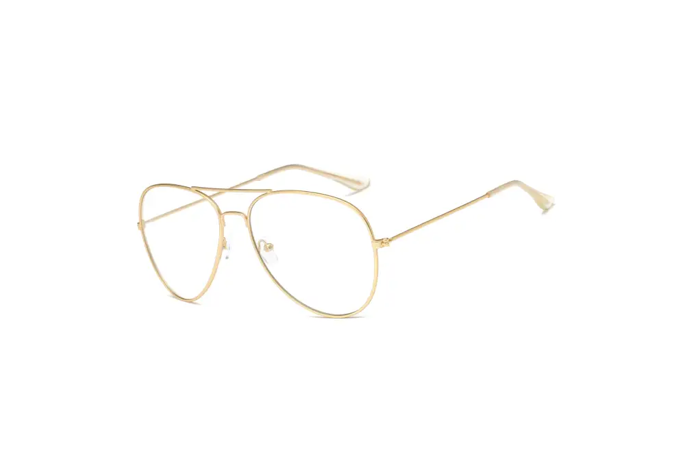F Trendy Teardrop Aviator Clear Lens Sunglasses