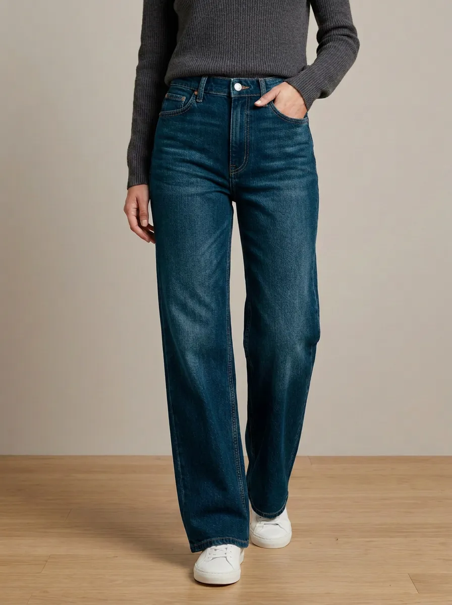 Wide-Leg High-Rise Denim Jeans