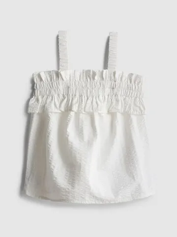1.5-9yrs | Shirred Seersucker Blouse