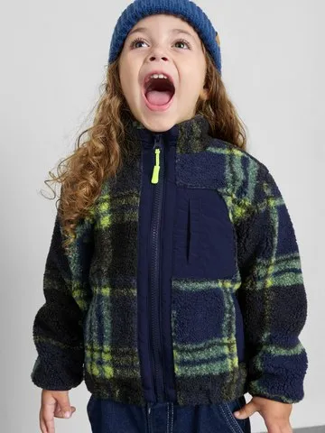 1-9yrs | Check Borg Jacket
