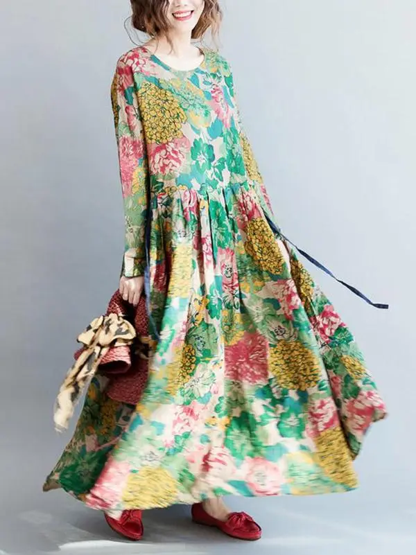 Printed Long Dress