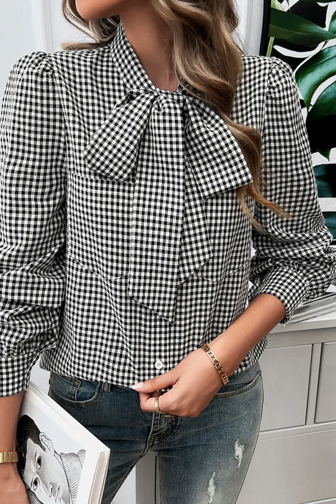 Plaid Button Up Tie Knot Tee
