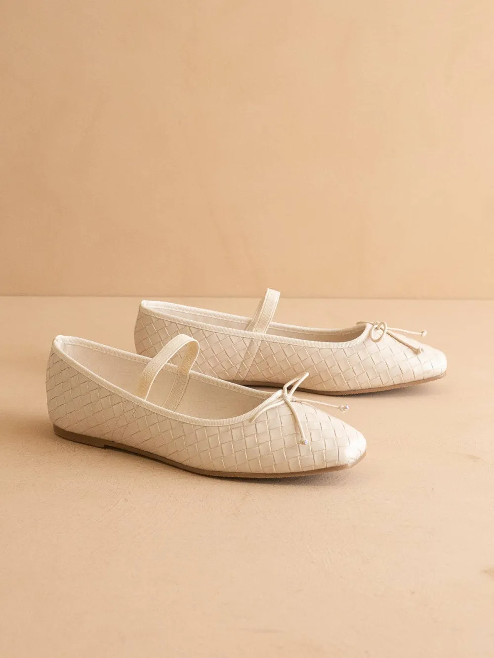 Woven Polished Ballet Flats