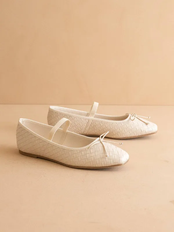 Woven Polished Ballet Flats