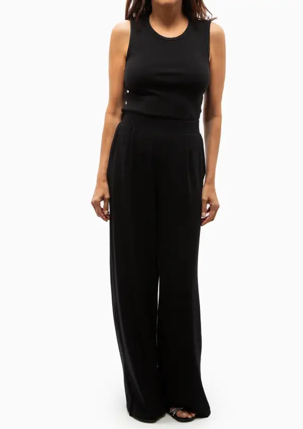 Pointelle Sleeveless Crew Top