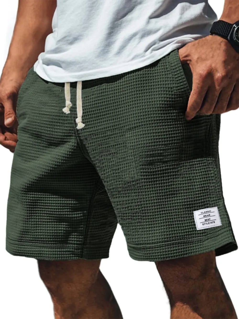 Textured Knit Seamed Detail Shorts