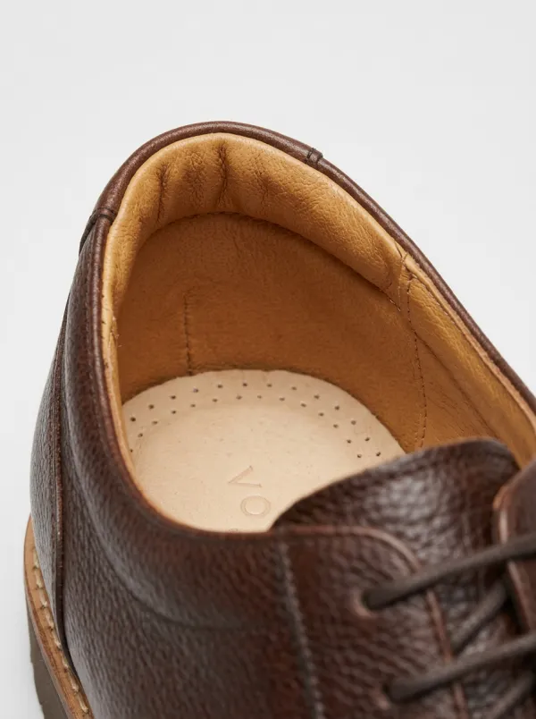 Men's Brogue Pebble-Grain Oxford Dress Shoes