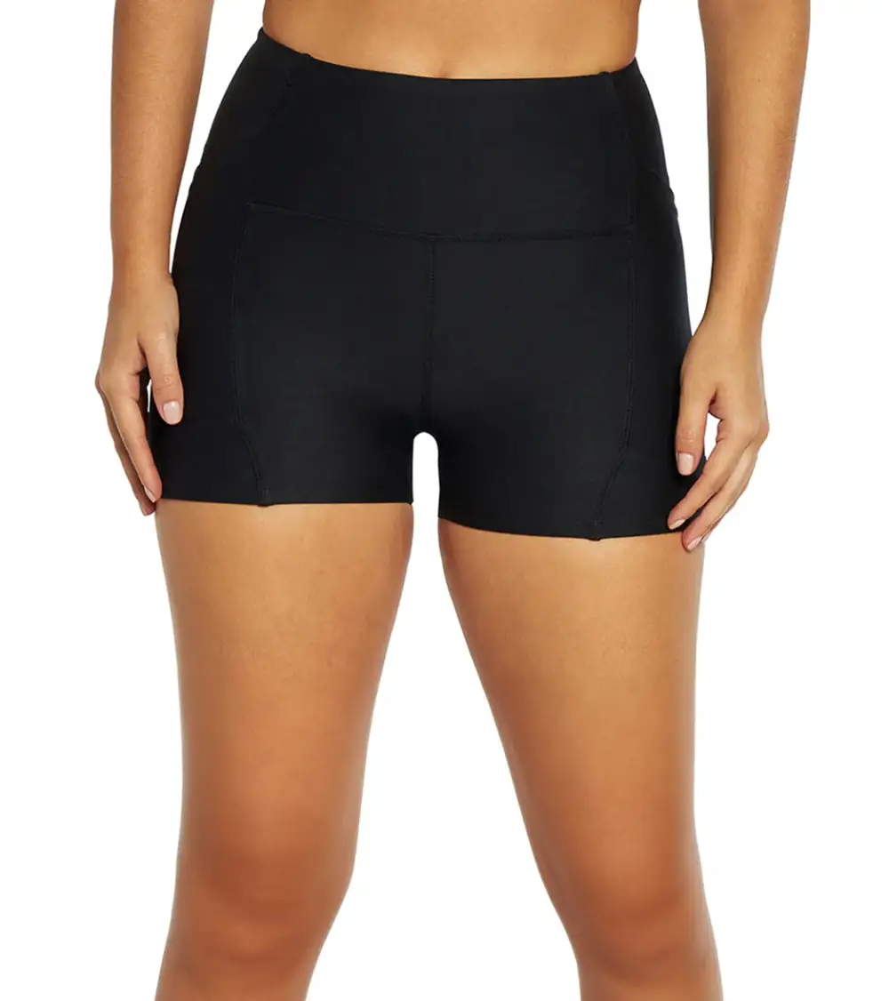 Encased Waist Side Pocket Yoga Shorts