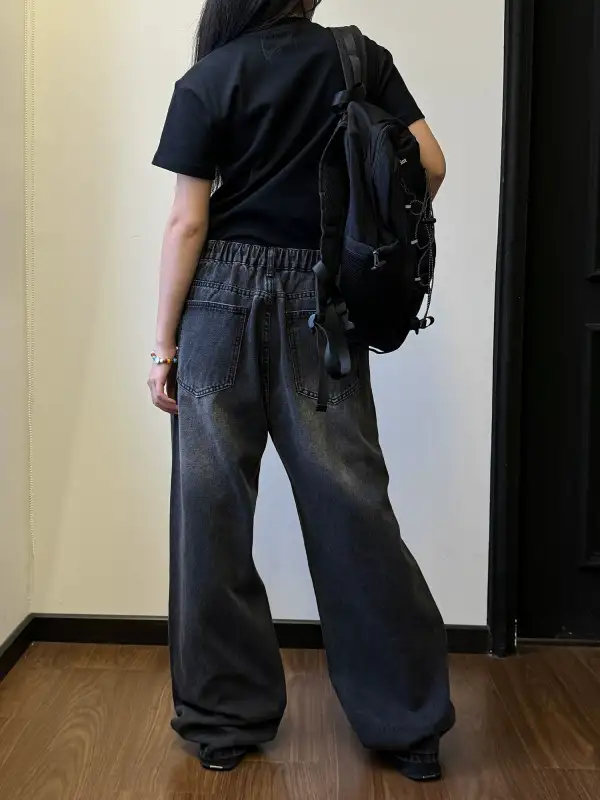Vintage Washed Straight Leg Jeans