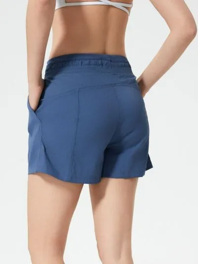 Drawstring Active Shorts With Pockets