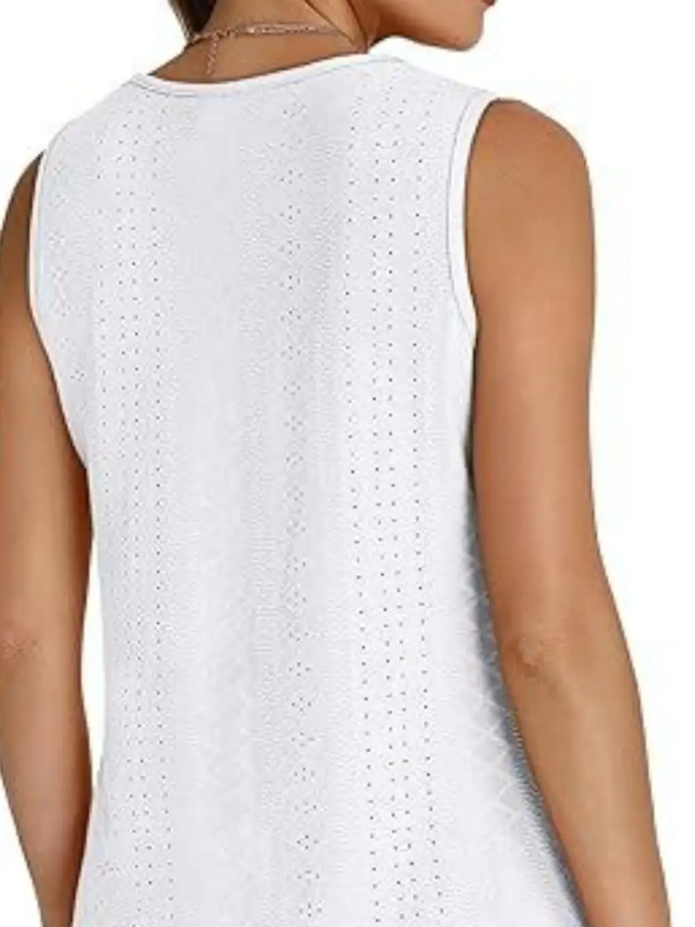 Eyelet V Neck Tank