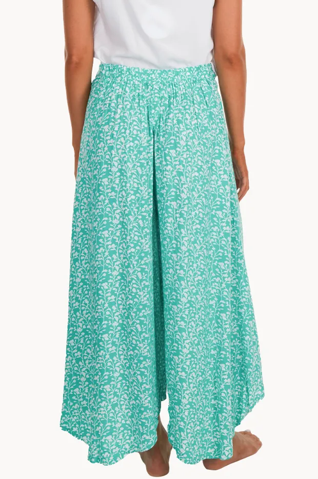 Elastic Back Wide Leg Pants