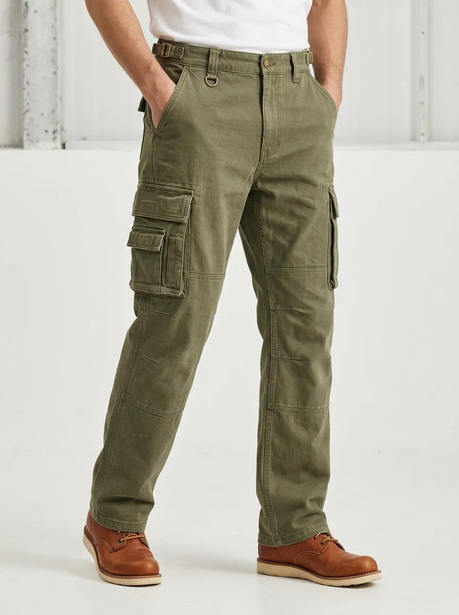 Men's Relaxed Canvas Outdoor Tactical Cargo Pants