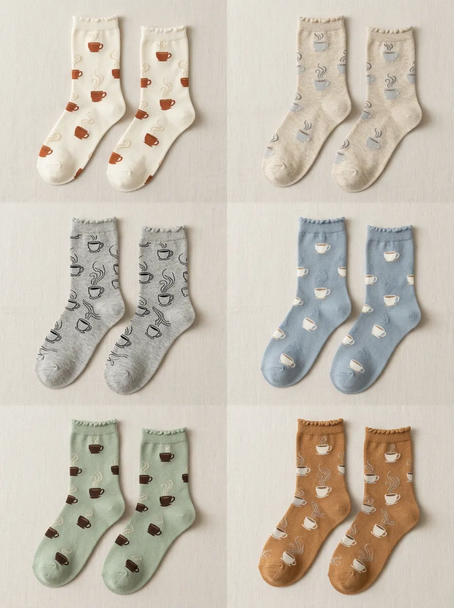 Women's Lettuce-Edge Crew Socks Six Pair Set