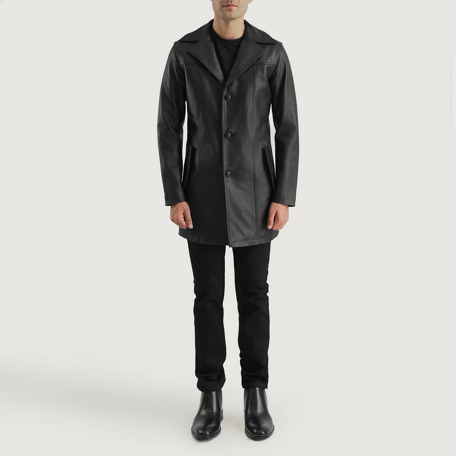 Men's Utility Leather Coat