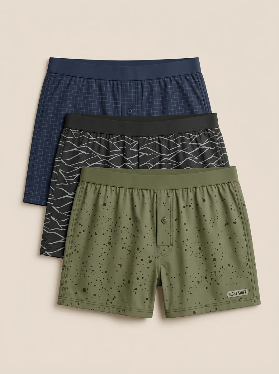 Grid Splatter Boxer Set