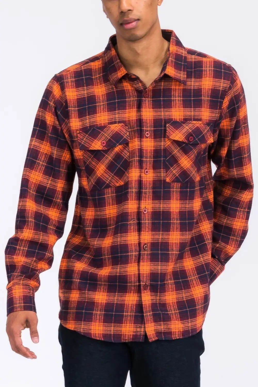 Regular Fit Checkered Plaid Flannel Shirt