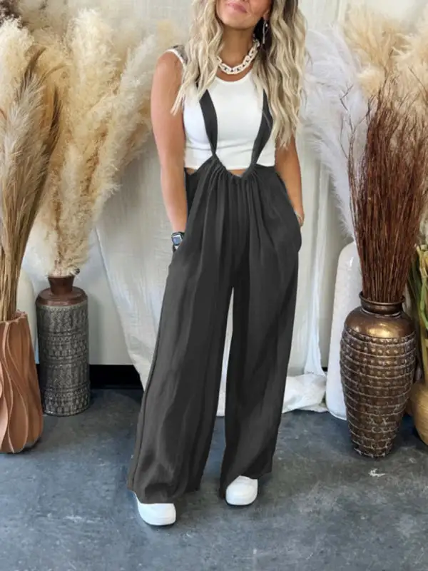 Jumpsuit Clean All Match Lace Up Pants