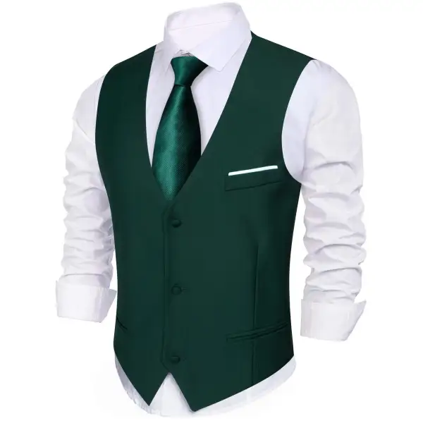 Solid V Neck Casual Dress Vest