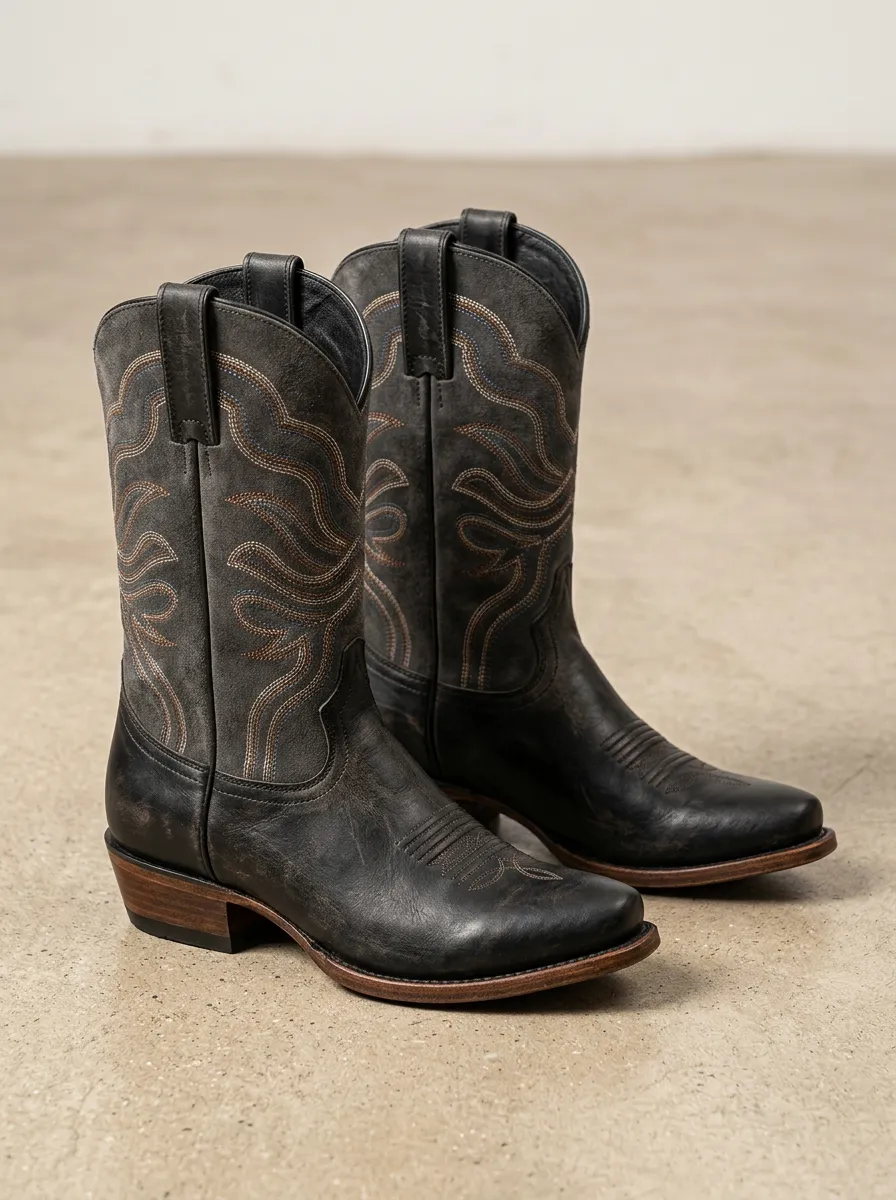 Men's Western Cowboy Embroidered Boots