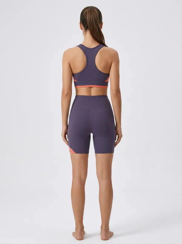 Contemporary Colorblock Detail Sport Look Women's Tank Top And Sports Shorts Set