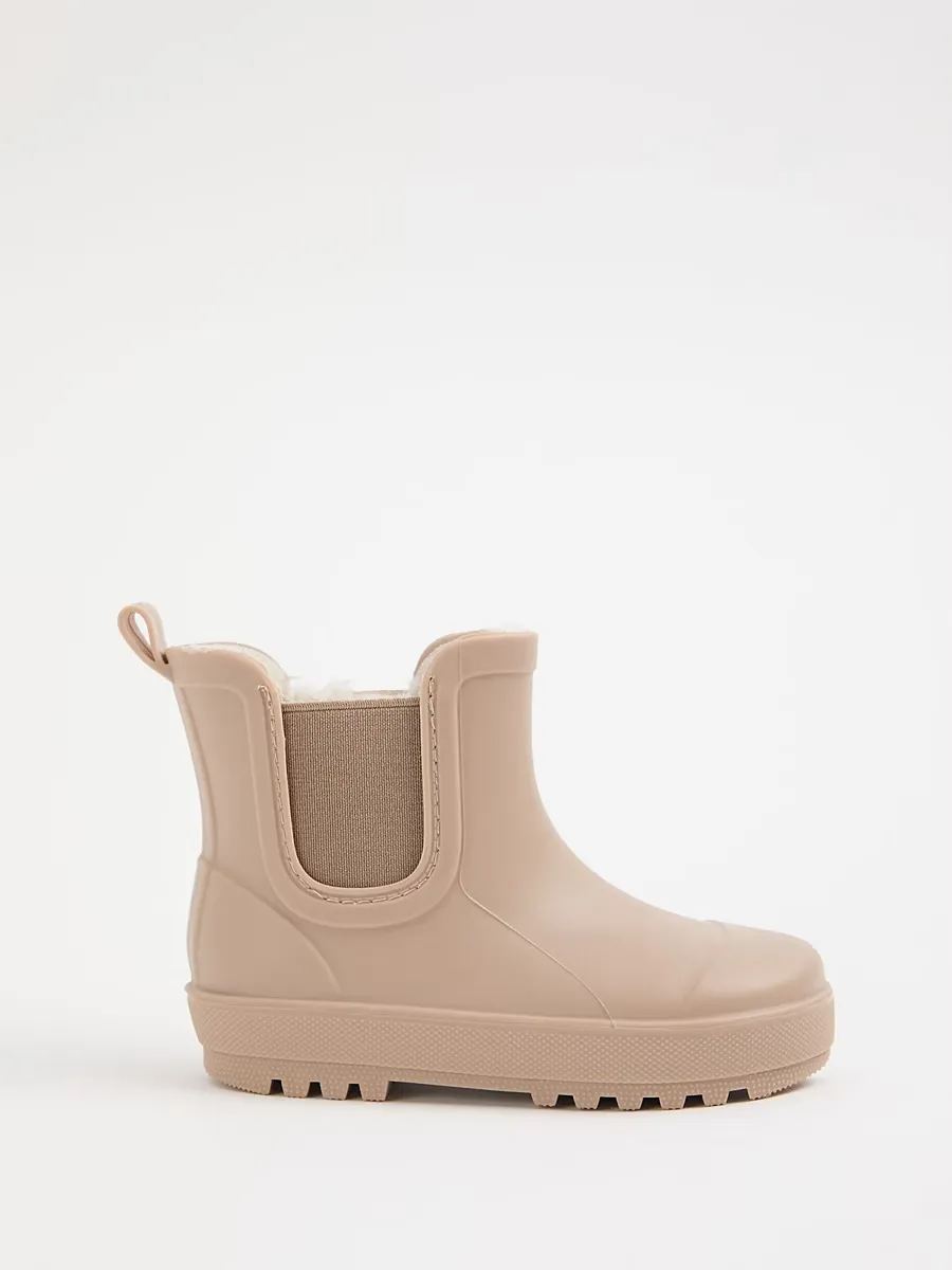 Neutral Fleece Lined Ankle Wellington Boots