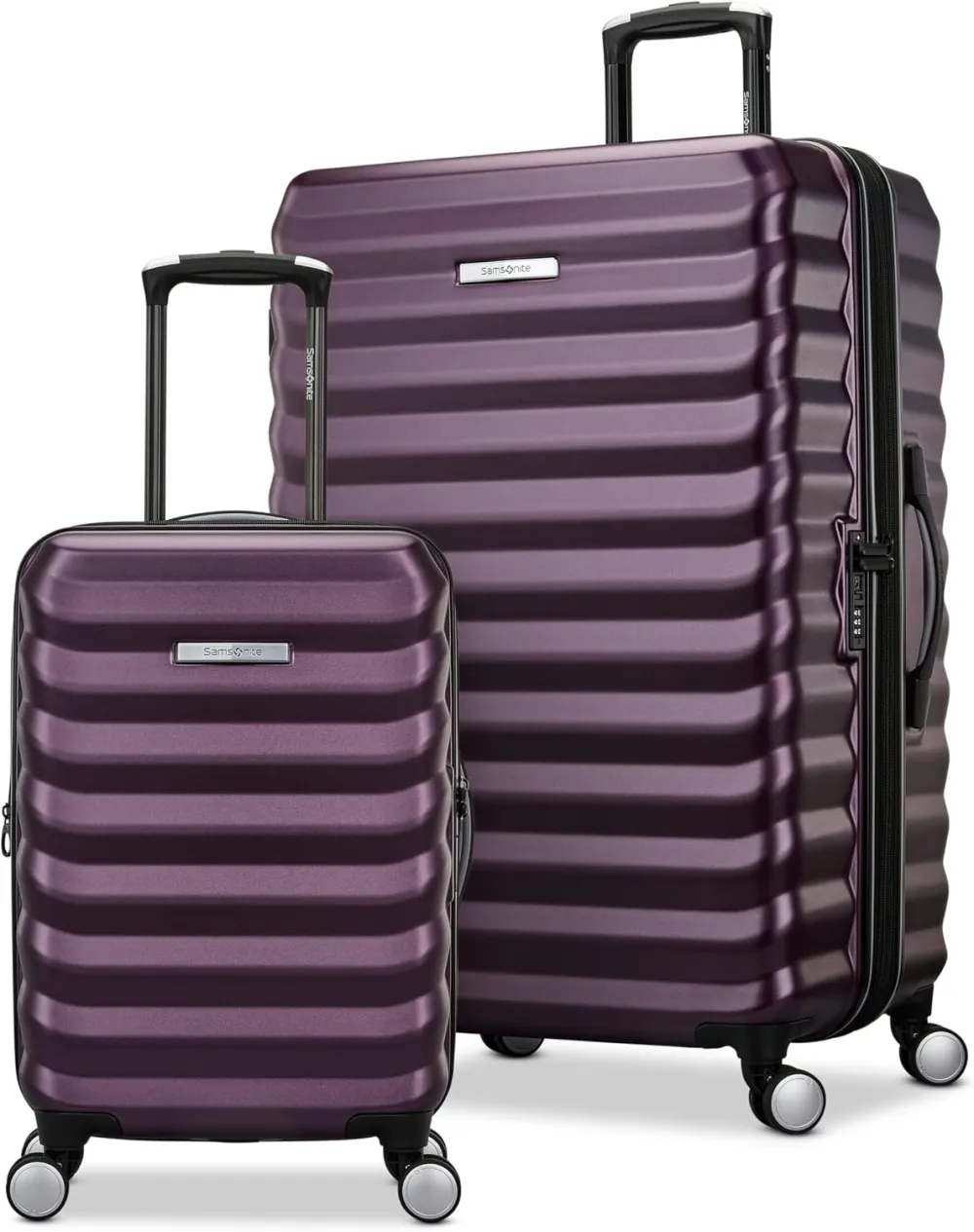 Samsonite Hard-Sided 28-Inch Lightweight Checked Large Expandable Element Suitcase: Durable, 360° Spinner Wheels, Adjustable Telescopic Handle, TSA-Approved Lock - Alpine Black