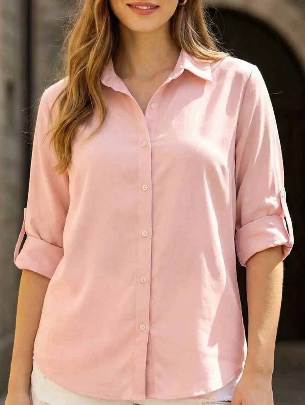 Collared Zip Front Pocket Top