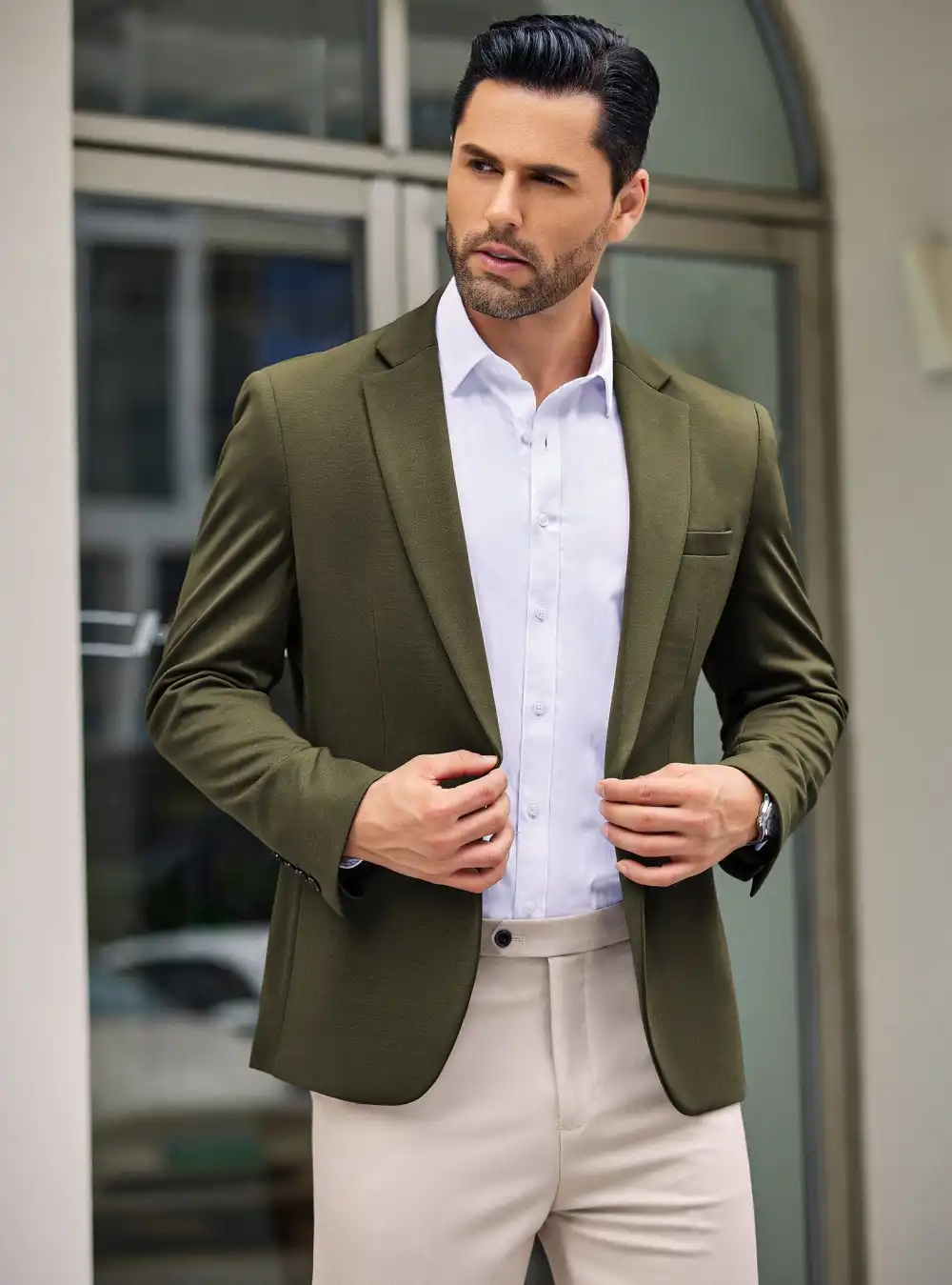Simple One Button Blazer Jacket