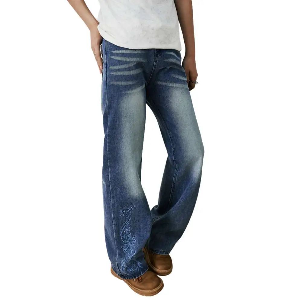 Bootcut Embroidered Denim Jeans