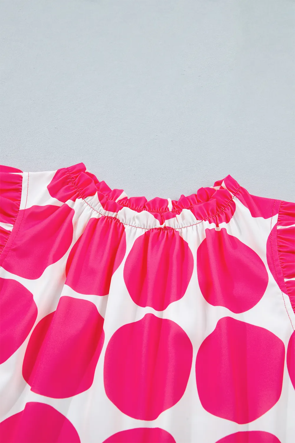 Rose Polka Dot Print Frilled Tank Top