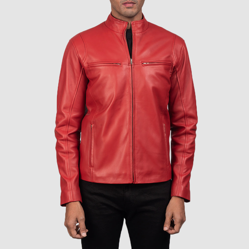 Men's Classic Structured Biker Leather Jacket
