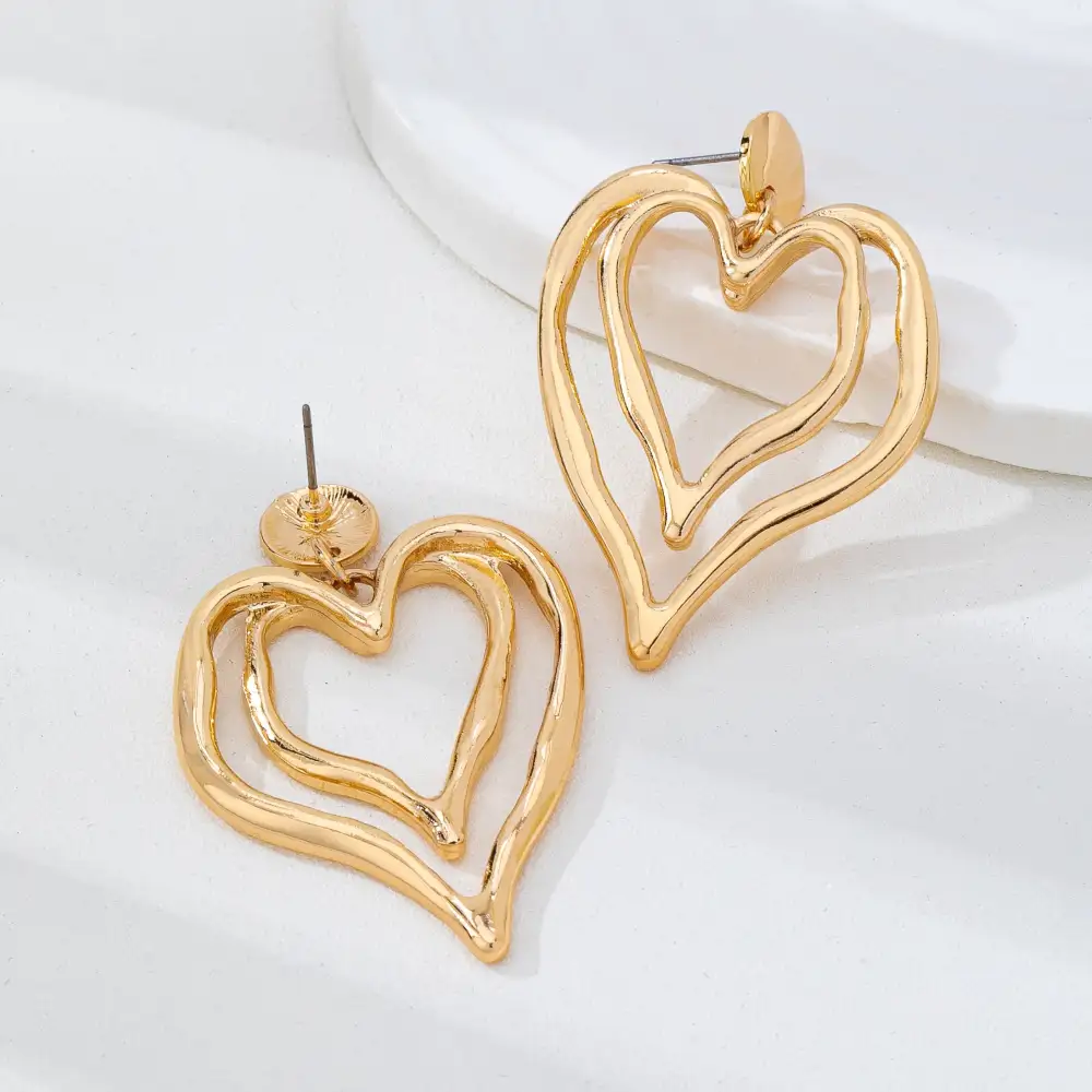 Double Layer Tone Heart Drop