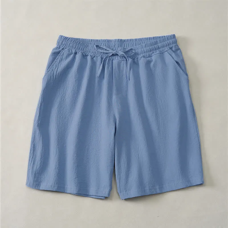 Drawstring Cotton Blend Shorts