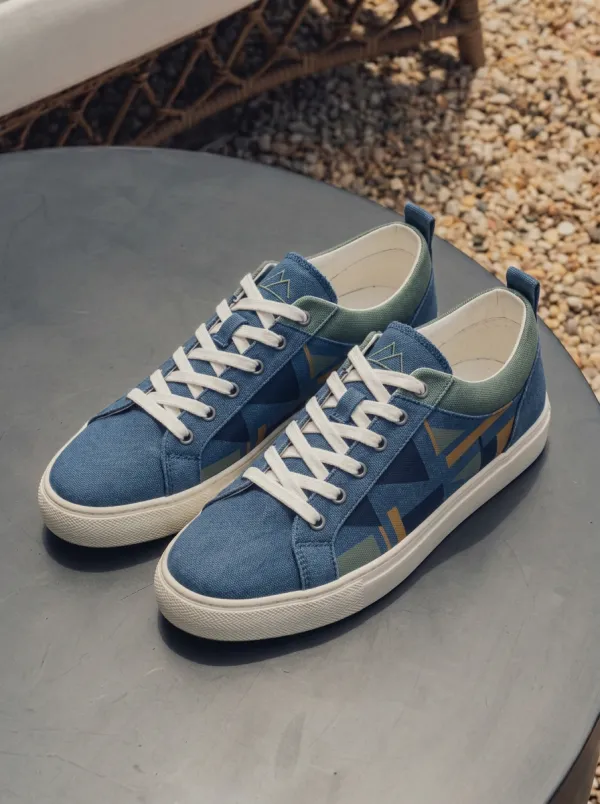 Mountain Geometric Canvas Sneakers