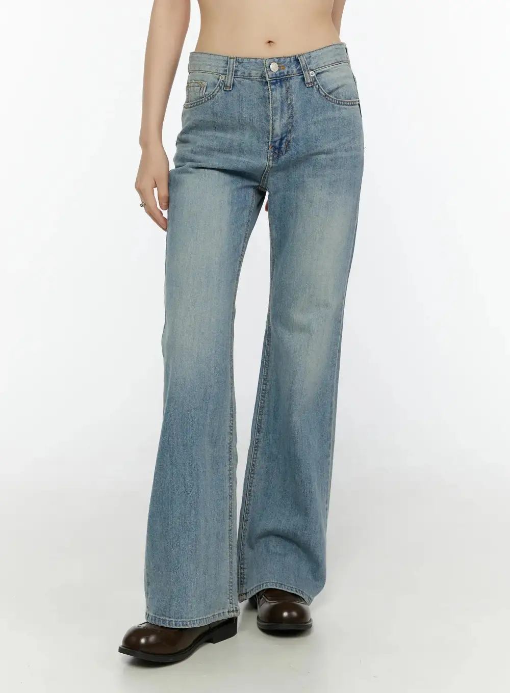 Light-Wash Bootcut Jeans