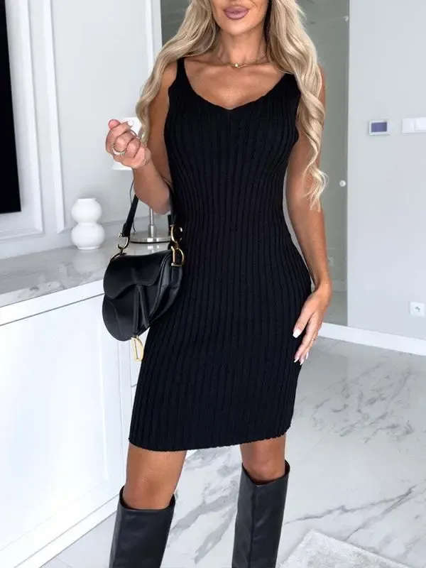 Fashion Pit Strip Long Sleeve Top Slip Skirt Suit