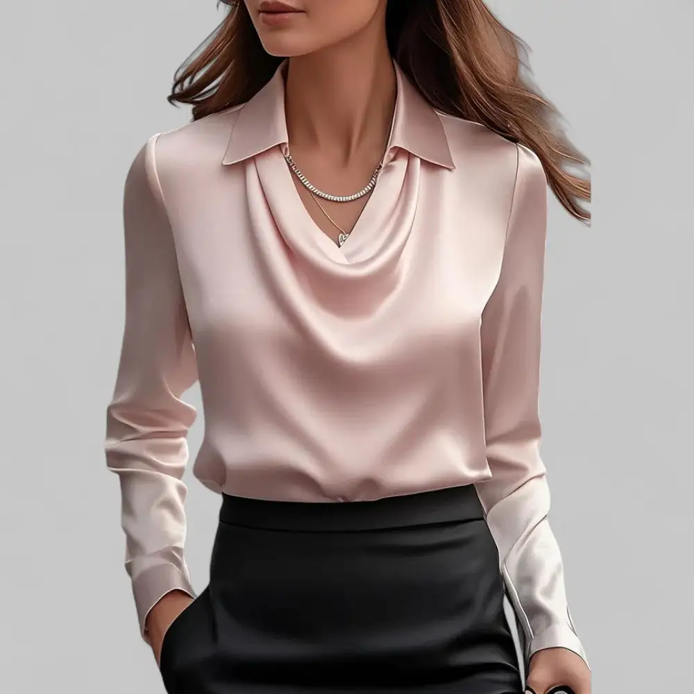  Long Sleeve Draped Blouse
