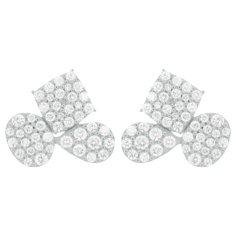 Minimal Layered Gem Detail Stud Earrings