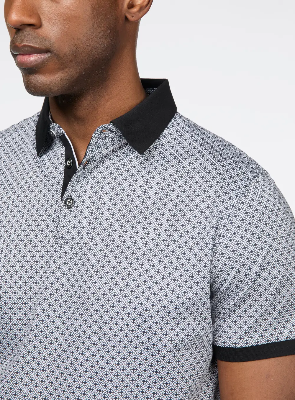 Geometric Print Casual Polo
