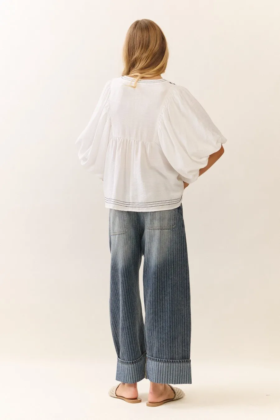 Striped Sailor Barrel Jeans
